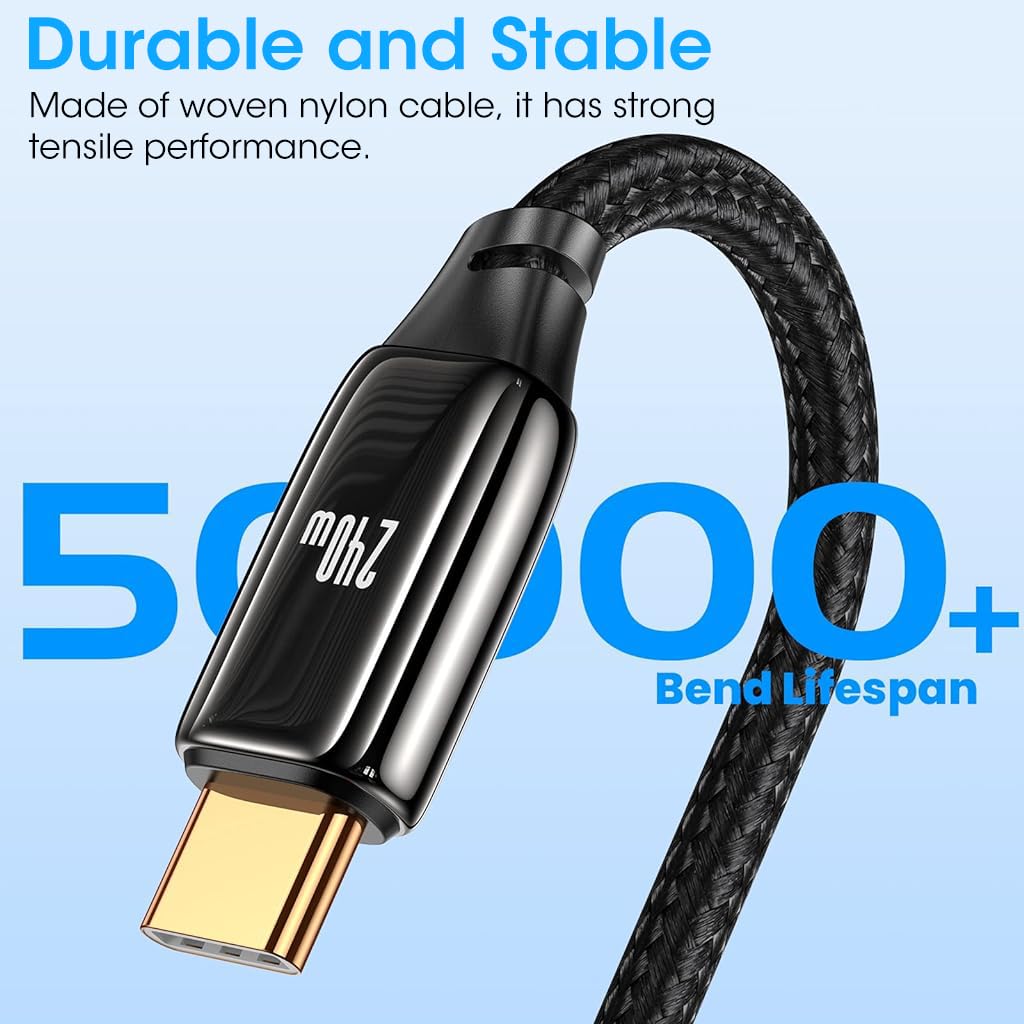 Verilux 6.6ft Type C to Type C Cable, Type C Cable with LCD Display Support PD 240W Fast Charging & Data Transfer TYPE-C to TYPE-C Cable Compatible with MacBook Pro/iPad Pro/iPad Air/GalaxyS20 Verilux 6.6ft Type C to Type C Cable, Type C Cable with LCD Display Support PD 240W Fast Charging & Data Transfer TYPE-C to TYPE-C Cable Compatible with MacBook Pro/iPad Pro/iPad Air/GalaxyS20